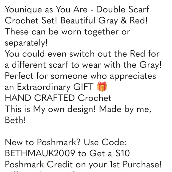 Younique as You Are! Double Scarf HANDCRAFTED Crochet - Picture 8 of 10